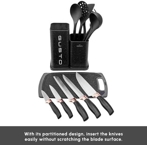 Karaca Gusto Siyah 12 Parça Bıçak Servis Kesme Tahtası Seti - Görsel 5