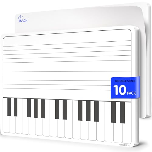 SCRIBBLEDO Keyboard Practice Dry Erase Sheets 11”x14” Music Staff Whiteboard Sheets Musical Key...