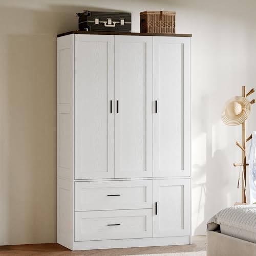 ANCTOR Freestanding Wardrobe Closet 70.6" H, Tall Armoire Wardrobe Closet