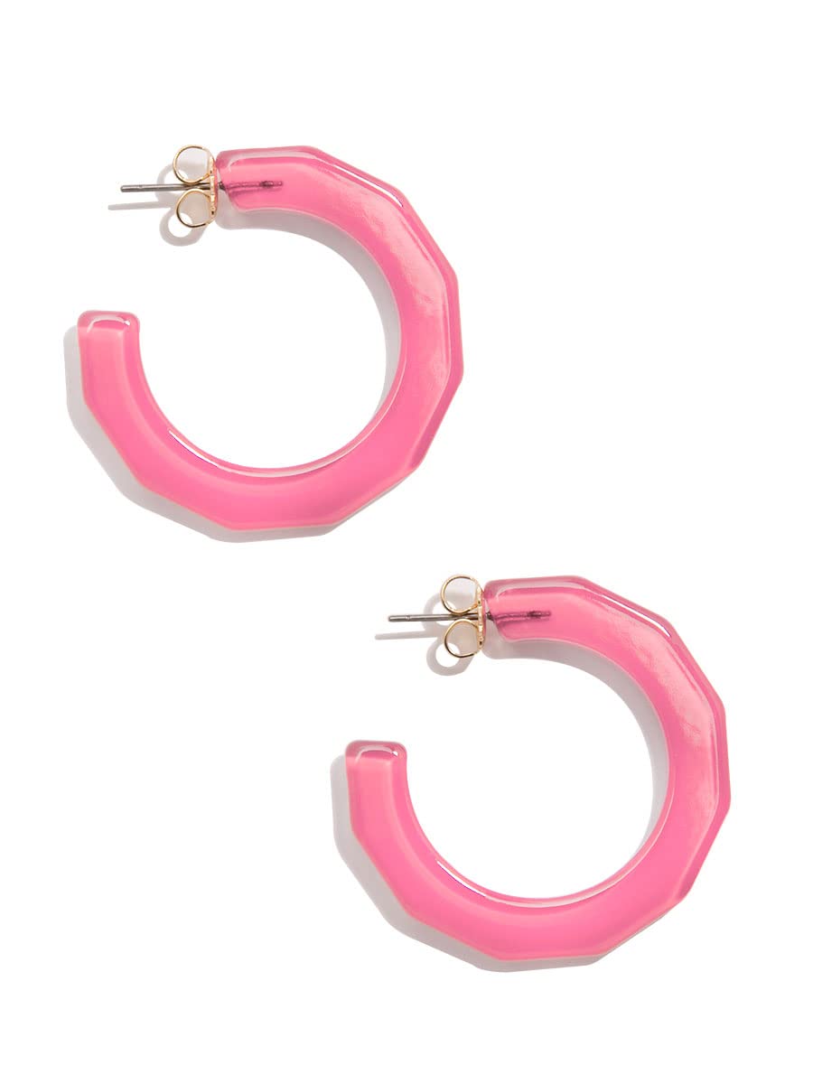 ZENZIIColorful Resin Acrylic Textured Flat Hoop Earring for Women Girls