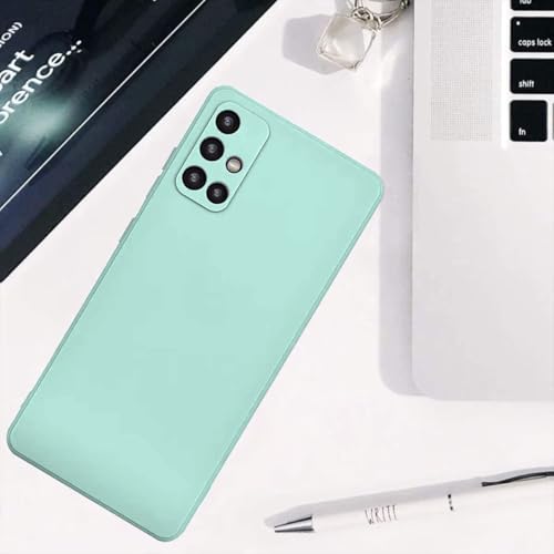 Image of DIZORO Liquid Silicone Case with Microfiber Coushioning Compatible for Samsung Galaxy M51 Shockproof Slim Back Cover, Gel Rubber Full Body Protection - Mint Green