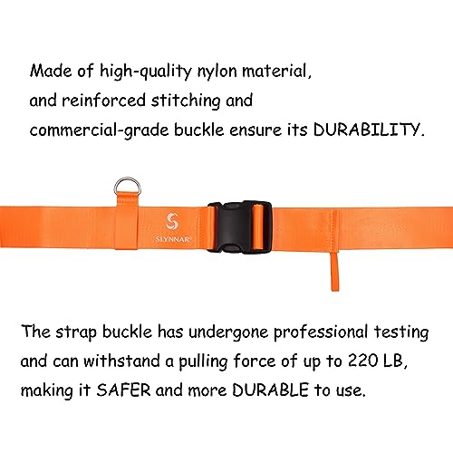 Image of Slynnar Car Seat Travel Belt, Car Seat Luggage Strap to Suitcase for Airport, Orange