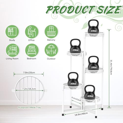 image for iDavosic.ly Plant Stand Indoor Outdoor, 5 Tier Corner Metal Flower Dis
