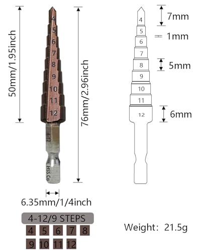 Hyamass STEP DRILL BITS Cobalt Steel Step Drill Bit thumb #2