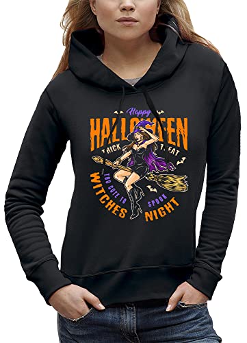 Sweat à capuche sorcière Halloween pull chaud femme pour le froid