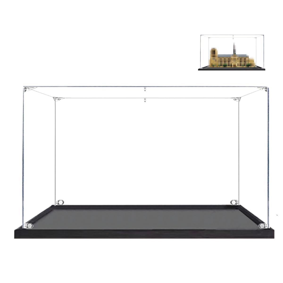 Teca Vetrina Espositiva per Lego Notre-Dame de Paris 21061 Modello‌ | 45x25x35 cm, 2mm, Antipolvere, da montare, Vetrinetta Acrilico Trasparente per Collezionismo, Modellini, Statue