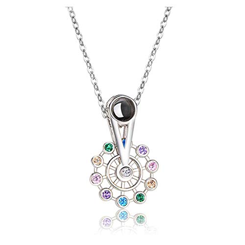 Collier argent S925 anti-ternissement pendentif projection originale