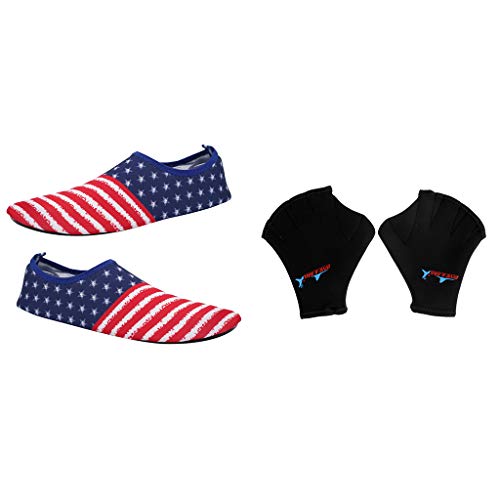 Luvas de mergulho com teia de mergulho da Menolana e 1 par de meias de surfe para piscina e água