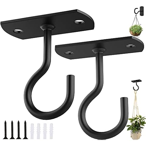 Ceiling Hooks for Hanging Plants, 2Pack Wall Mount Hangers Cover
