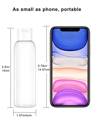 4oz Clear Plastic Bottles with Flip Caps 48 Pack Reusable Travel Container for Shampoo Conditioner Toiletries Lotion Essential Oil2