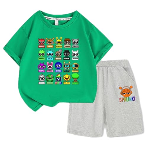 [GJKHUJKBN] �X�v�����L�[ �㉺2�_�Z�b�g�ߑ�T�V���c Sprunki T�V���c ���̎q �j�̎q ���� �R�b�g��100�� �L�b�Y ��t�V���c �q���� �� �g�b�v�X �z��/�ʋC/���K 120CM