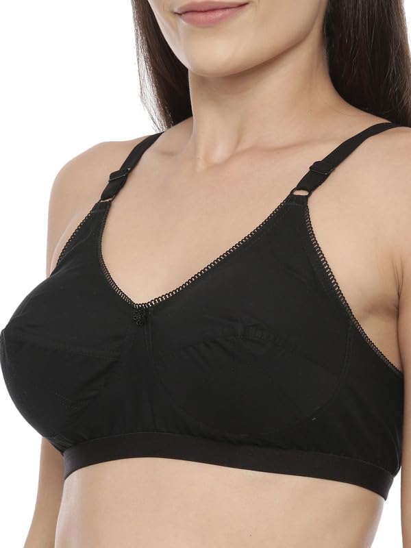 Image of BLOSSOM Women's Single Layered Full Coverage Non Wired Non Padded 100% Woven Cotton Everyday Bra Plus Size Bra
