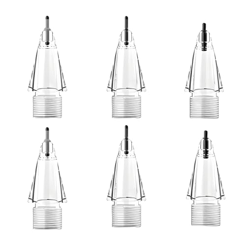 JUNOVA for 2025 Apple Pencil�����p�`�b�v Apple Pencil �y���� - ���̂悤�ȏ����S�n�A�É��E��ʕی�Ή� (Pro/��2/��1/USB-C) �y6���� �N���A (HB+2B��+4B �e2�{)�z