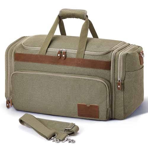 SHOWKOO Duffle Bag for Travel 60L Expandable Canvas Travel Bag Du...