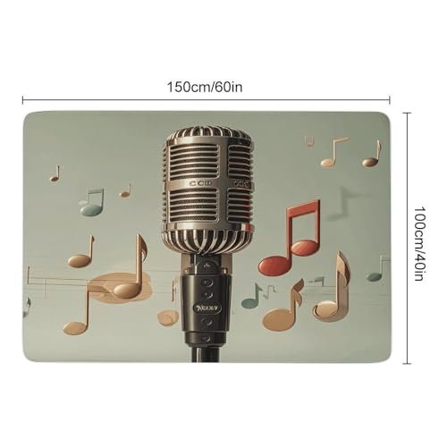Tapis de bain super absorbant microphone et note de musique antidérapant pour douche