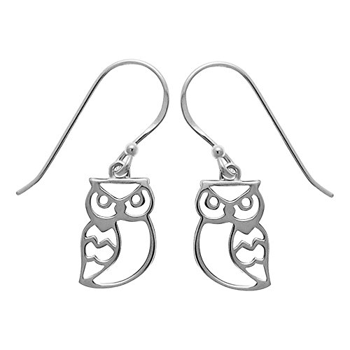 Boma Jewelry Sterling Silver Open Owl Dangle Earrings