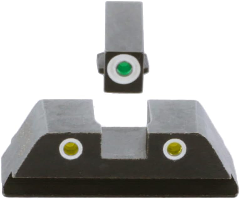 AMERIGLO Classic Tritium Front/Rear Square-Notch 3 Dot Sight Set Compatible with Glock Gen 1-4 9mm/.40/.380, Gen 5 10mm/.45