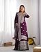 FASHION FRONTIER Beautiful Heavy Chinnon Silk New Punjabi Style Sharara Suit For Women Ready To Wear Salwar Kameez With Dupatta (US, Alpha, XX-Large, Regular, Wine)
