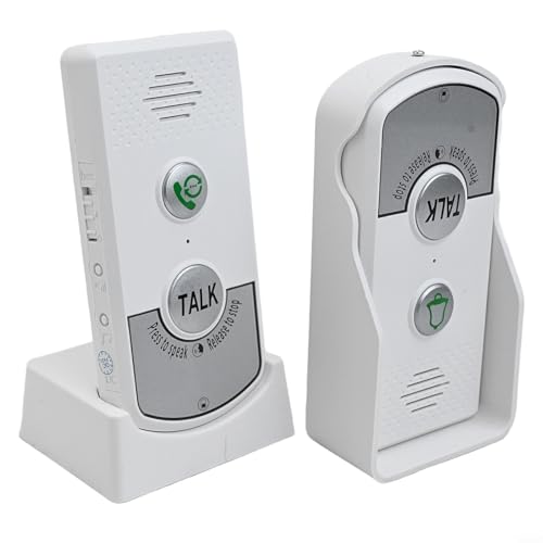 EffiFish Système d'interphone intelligent sans fil, avec portée de 1000 m, communication bidirectionnelle, alimentation par batterie, étanche IP65, pour maison, villa, noir et blanc (blanc)