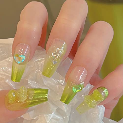 Green Apple Raisins Magic Mirror Powder Nail Gliiters Nail Chrome Mirror Powder Decoration Summer Nail Art Chrome Powder With 2 Pcs Eyeshadow Sticks(Green) #TOP2