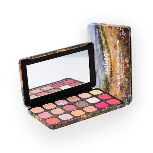 Image of Maliao 18 Color Eyeshadow Palette | Highly Pigmented | Matte & Shimmer Shades | Long Lasting Blendable Eye Makeup | Forever Flawless Allure,18g