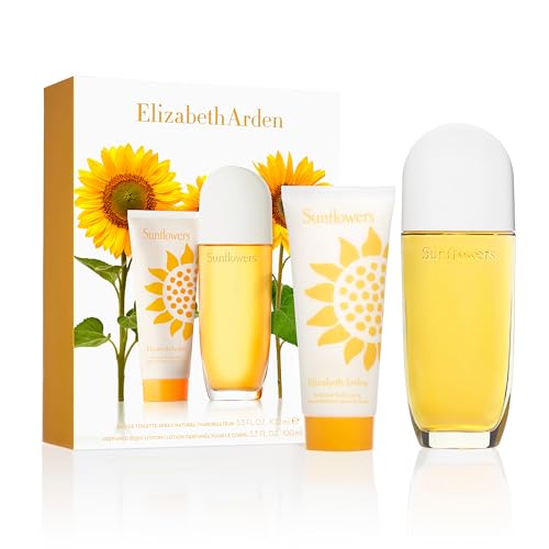 Elizabeth Arden Coffret Eau de Toilette Femme Sunflowers, Senteur Florale et Fruitée, cadeau femme, Crème Corps et Parfum