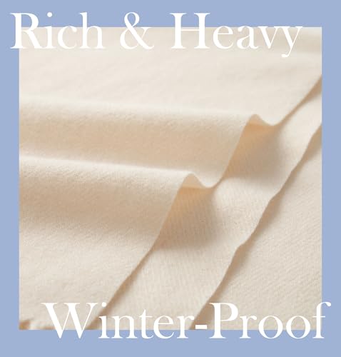 CALVIN & OLIVIA Ultra-Soft Winter Cashmere Feel Scarf Solid Color Warm Long Unisex Winter Scarves Perfect Holiday Gift for Women Men Off White3