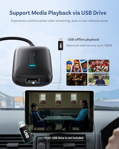 OTTOCAST 2026 Play2Video Ultra Magic AI Box Car Streaming Devices, Wireless CarPlay Android Auto Video Adapter 3 in 1 Built-in Netflix/YouTube/IPTV Android System - Thumbnail 4