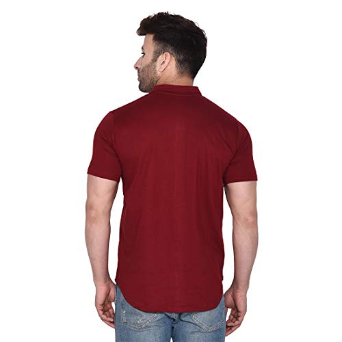 Image of Geum Men's Casual Shirt with Graphic Print | Short Sleeve Button-Down Shirt for Casual & Streetwear Look | Cotton Blend Slim Fit Shirt