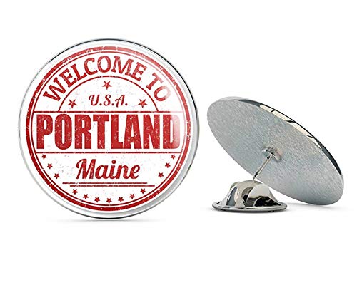 Portland Maine USA Round Metal 0.75