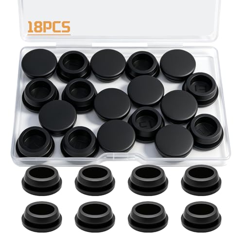 Image of 18PCS 1 /2 inch Silicone Hole Plug Black, 13mm Silicone Plugs Screw Hole Plugs DD044-13B