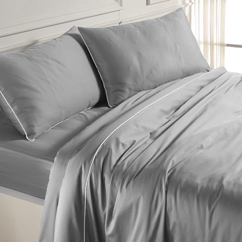 Parure de lit satiné 100 % coton thermorégulateur et drap-housse grand bonnet - 5