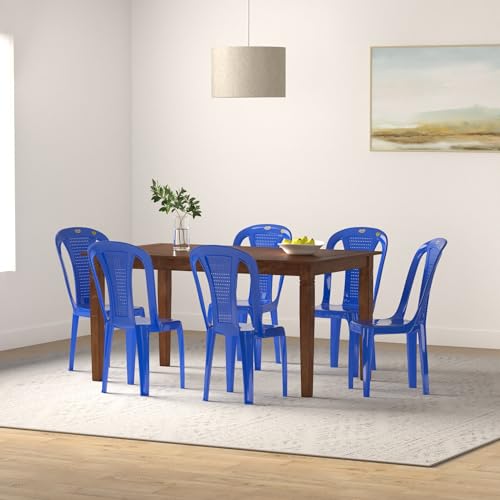 Image of Prima Plastic Chair for Living Room | Set of 2 | Chair for Home, Living Room, Multipurpose | Stackable Chair Without Arm | 100% Virgin Plastic | Chair 4003 (Blue Colour)