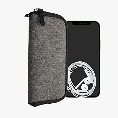 kwmobile Housse de Protection Universelle pour Smartphone XXL - 7' - Pochette de Protection pour téléphone Portable en Tissu Gris foncé