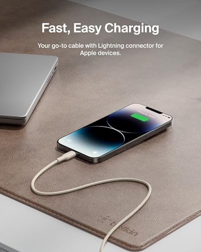 Image of Belkin Apple Certified PCR Lightning To USB-C (Type C) Charge Cable, USB Cable, 3.3 Feet / 1M For iPhone, iPad, Airpods - Sand