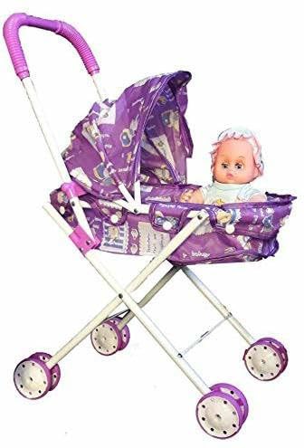 Barodian's Foldable Stroller with Baby Doll & Play Toy for Kids – Plastic & Marble