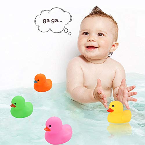 Ahua Rubber Baby Duck Bath Duck Toys 12 Pcs Multicolor Mini Duck Squeak And Float Ducks For Boys And Girls (2.2'') #TOP1