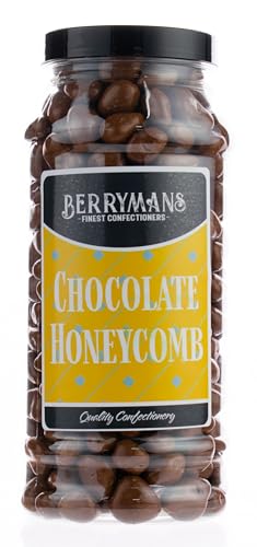 Original Chocolate Honeycomb Retro Sweets Gift Jar by Berrymans Sweet Shop - Classic Sweets Traditional Taste.