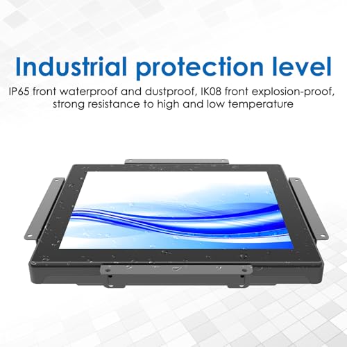 Image of GreenTouch 10.4 inch High Brightness 1000 Nits Front Waterproof Industrial Open Frame PCAP Touch Screen LCD Display Monitor 1024x768 Black