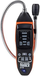 Klein Tools ET120 Gas Leak Detector, Combustible Gas Leak Tester with 18-Inch Gooseneck Has Range 50 - 10,000 ppm, Includes Pouch, Batteries