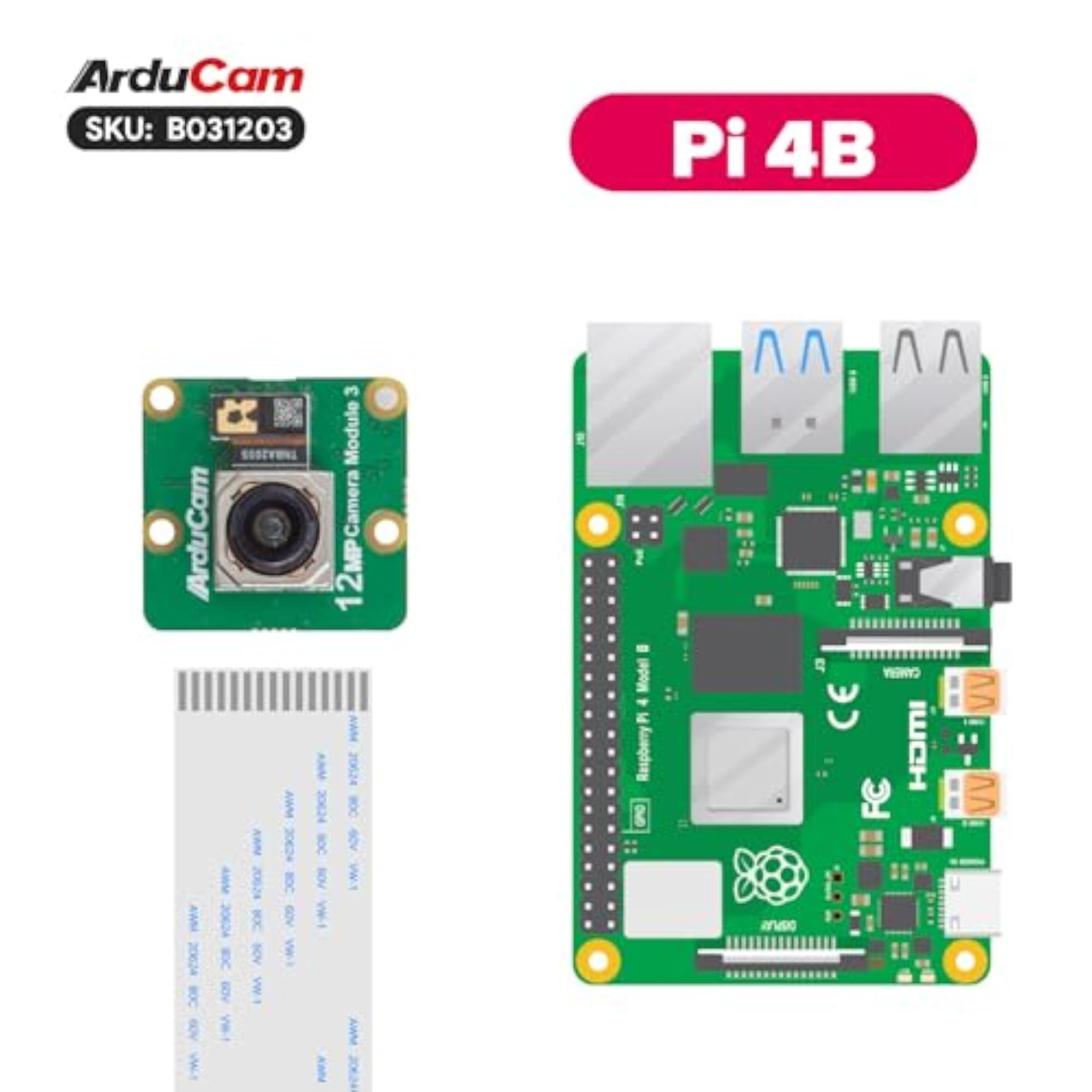 Raspberry Pi Camera Module 3, 12MP IMX708 Wide Angle