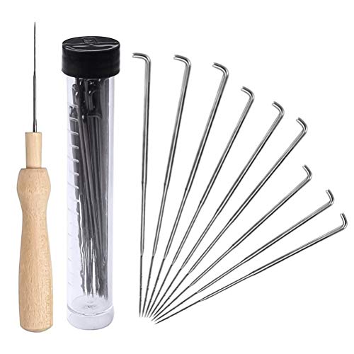 Kuou 30 Felting Needles Kit with Holder Bottle 3 Sizes for Wool Craft