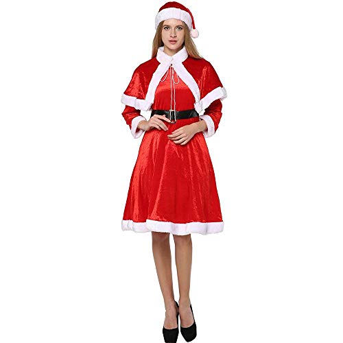 Nuisettes sexy femme et robe costume de Mère Noël pour adulte 4 pcs
