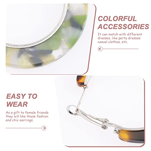 Generic 6 Pairs Acrylic Hoop Earrings For Women Tortoise Resin Earrings Acrylic Resin Hoop Earrings Acrylic Hoop Assorted Color 4.3X4.3Cm Xqghxr1545F35Syq 0 #TOP3