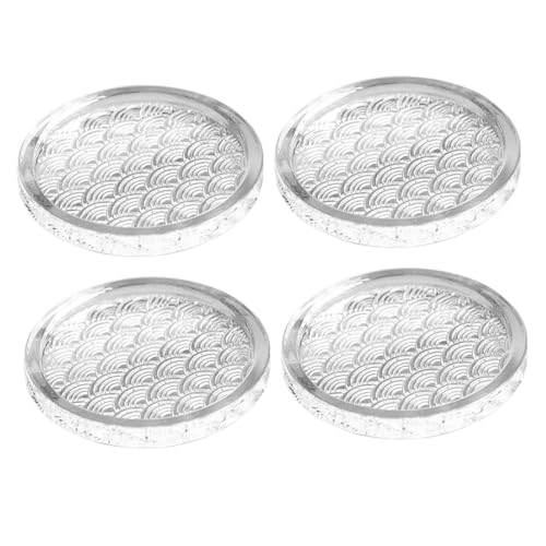 CIYODO Set 4 Pezzi Sottobicchieri in Vetro Rotondi Sottobicchiere Decorativo Termoisolante per Bevande Tovaglietta da Tavolo per Casa Bar Ristorante