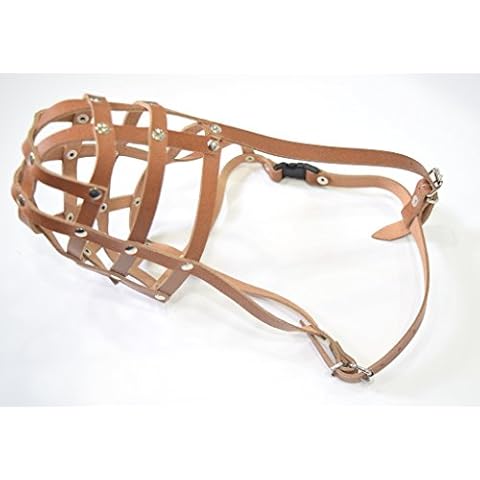 Champ. for L&J Pets UK Light Leather dog muzzle Dobermann, Doberman Pinscher and Other similar snouts (D2 Brown) Cover