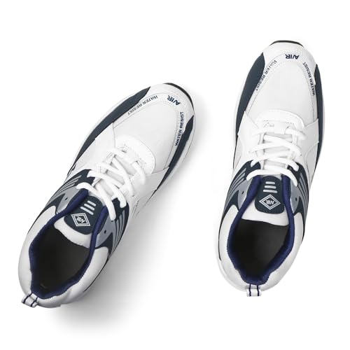 Image of Men's Lightweight Walking Shoes - Comfortable Sports & Running Shoes for Everyday Adventures (AIIR White & Black)