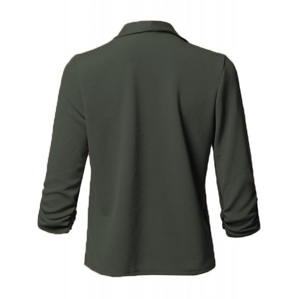 Onsoyours Blazer Donna Elegante Casual Giacche da Abito Slim Fit Manica 3/4 Aperto Davanti Colletto Cappotto Elegante Ufficio Business Blazer Top Cardigan