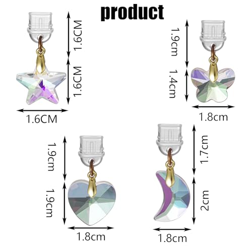 Agromusk 4pcs Kindle Charm Cute Moon Star Heart Butterfly Sun Catcher Phone Type C Dust Plug Charm Accessories Compatible With Kindle Paperwhite 2021 Released phone Usb C Devices Port Cover - image 3