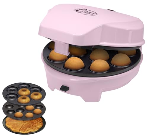 Imagen de Bestron Máquina para Donuts 3 en 1 Diseño Retro con 3 Placas Intercambiables para Donuts